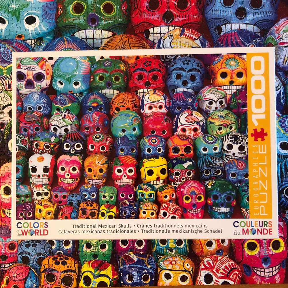 1000 Piece Mexican Day Of The Dead Colourful Skull Calaveras Art Jigsaw Puzzle